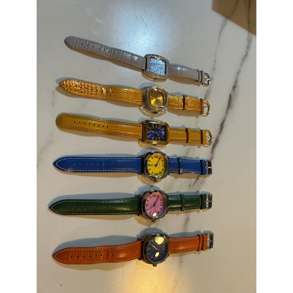 Joan Rivers Classics Women Quartz Watch Lot of 6 Leather Straps Multi Color V377